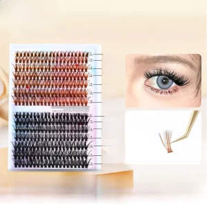 Dark Brown Handmade Waterproof Reusable Soft Brown Lash Cluster Eyelash Clusters with Custom Logo