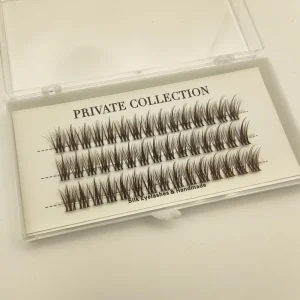 Dark Brown RB009 Synthetic Hair Handmade False Eyelashes with Invisible Clear Band