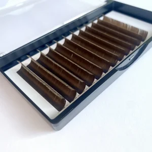 Dark Brown Soft Matte Flat Ellipse Eyelash Extension False Cashmere Classic Lashes Split Tips Faux Lash