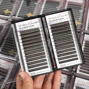 Dark Brown YY 3D 4D 5D 6D W Shape Eyelash Extensions Clover Premade Volume Fans 0.07 D Curl Natural Soft Chocolate Lashes