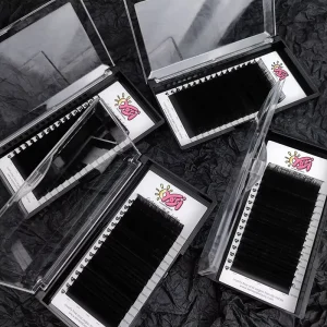 Dark Cashmere Lash Trays Matte Black Faux Mink Lash Extensions Volume Trays Fluffy Individual Lashes