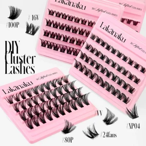 Dark Fluffy Wispy Spiky Cat-Eye Lash Clusters