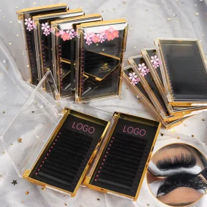 Dark Matte Black Cashmere Volume C D Curl Luxury Velvet Eyelash Extension Trays Loose Base Lash Trays