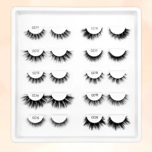 Degradable Eco Friendly Plant Fiber False Eye Lashes Super Fluffy Cat Eye Look Strip Faux Mink Eyelashes