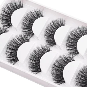 Dense Fluffy Mink Strip Fake Eyelashes with Flexible Thin Band Natural Full Volume Eye Lashes Kit