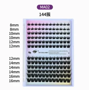 Dense Volume Lash Clusters Individual False Eyelashes Human Hair DIY Extensions Self adhesive Reusable Wispy for Segment Lashes