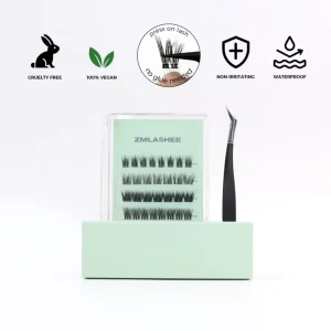 Design Hold 7 15 Days Fluffy Pre Glued Lash Cluster Set Private Label Packaging Hand Made Lightweight Press on Lashes
