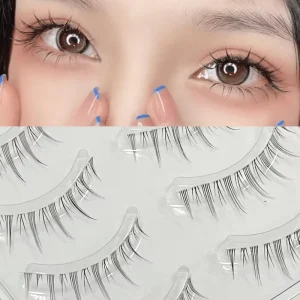 Devil False Eyelashes Volume Wispy Fairy Handmade 0.10mm Thickness One Piece Transparent Stem Full Strip Natural Eye Makeup