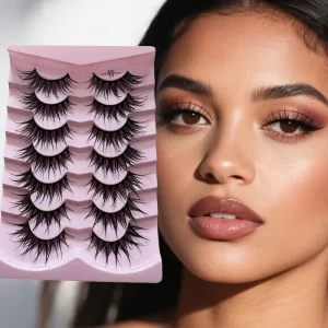 Dewy & Delicate Eyelashes Natural Look Wet Lashes Cat Eye Fluffy Style Full Strip Eyelashes