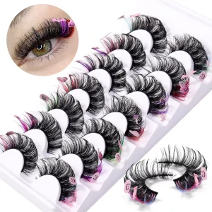 Diamond Eyelashes Glitter Lashes Sequins Lashes Decoration Glitter Christmas 10 Pairs Faux Mink Eyelash Lashes