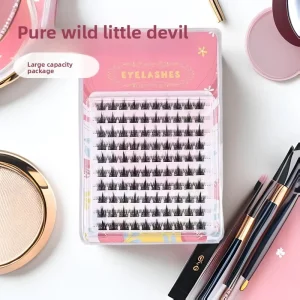 Dingmei Lazy Sunflower Glue Free Synthetic Hair Handmade 5 Rows Segmental Trilogy Eyelashes Magnolia Flower Fan False Eyelashes