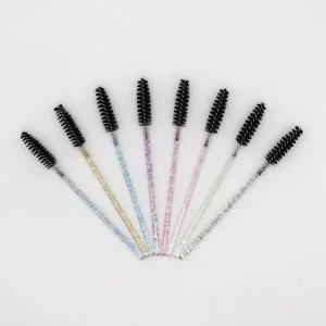 Disposable Colorful Plastic Handle Synthetic Hair Spoolies Eyelash Extension Cleansing Brushes Portable Mascara Brushes Eyelash