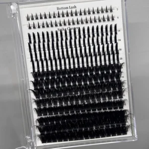 Diy 3n1 Cluster Lashes With Spikes Fluffy d Curl Lashes with Bottom Lash Custom Logo Cluster Kits 10 24mm Diy Eyelashes Vendor
