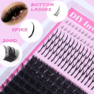 Diy Cluster Eyelashes Korean Pbt Fibers Fan Eyelashes Diy Fluffy Cluster Spike Bottom Lash 3d Faux Mink Cluster Lash