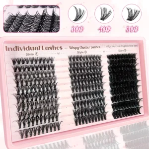 Large Capacity Asian False Eyelashes DIY Segment Lash Extensions D Curl Dense Individual Cluster Lashes Korean Style