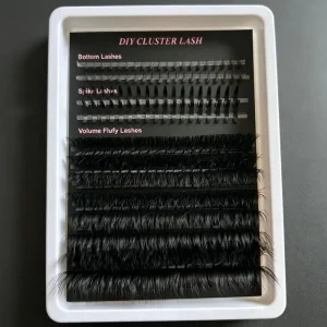 Diy Cluster Lash Handmade Wispy Style Clusters Spikes Private Label Volume Fluffy 24mm Lashes Trays
