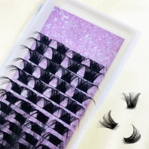 Diy Cluster Lashes with 3D Effect Private Label Custom Box Superfine Band DIY Eyelash Extension