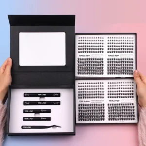 Diy Eyelash Cluster Private Label Fluffy Diy Cluster Lashes Kit Custom Logo