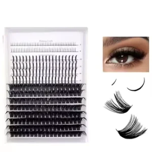 Diy Individuals Eyelash Extensions 20mm Fluffy Cluster Lashes Kit With Bottom Lashes Volume Spike Cluster Lashes