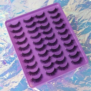 Double Colored Ready to Ship Mink Eyelash Handmade Dramatic Color Lash 3d Vendor 25mm With Customized Packaging
