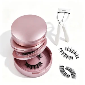 Double Layer Magnet Lashes 2 Pairs D Curl Waterproof Reusable Magnetic Eyelashes for Daily Travel Beauty