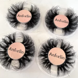 Dramatic 25mm Mink Eyelash Vendor Diamonds Customized Plastic Boxes Packaging Cases for 5d Mink Eyelashes Cruelty