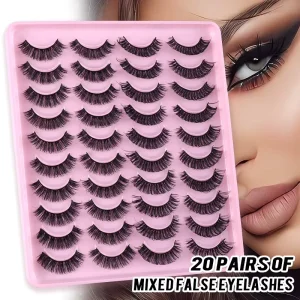 Dramatic 5D Mink Lashes Long Fluffy Strip Eyelashes Private Label Custom Logo False Eyelashes Vendor Factory Price