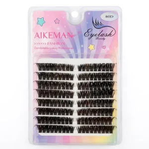 Dramatic Cat-Eye Fluffy Cluster Lashes, 8-Row Foldable Box