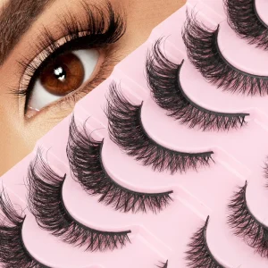 Dramatic Faux Mink Eyelashes 10 Pairs Tray Fluffy Full Strip Eyelashes 3D Faux Cils Mink Eye Lashes