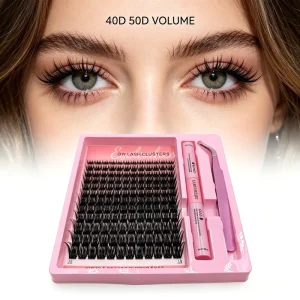 Dramatic Fluffy Cluster Lashes Segmented DIY Self Application Eyelash Extension Kit For Eye Makeup Statement Look
