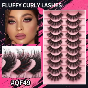Dramatic Korean PBT Fiber Cruelty Free Reusable Eyelashes 10in1 Tray 20mm Natural Wispy for 8d Strip Lashes Tray 10 Pairs