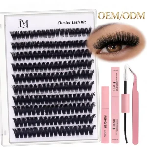 Dramatic Lash Clusters DIY Kit 3D 5D Full Volume Eyelash Set Self Application Individual Segmented Lashes Vendor Private Label