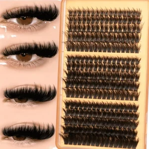 Dramatic Long Style Thick Volume Faux Mink Fiber Waterproof Sweatproof for Festival Eye Decoration Lashes Cluster Eyelashes