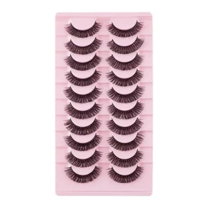 Dramatic Semi-Hand Made False Eyelashes Voluminous Synthetic Black Cotton Band 0.07MM Thickness Natural