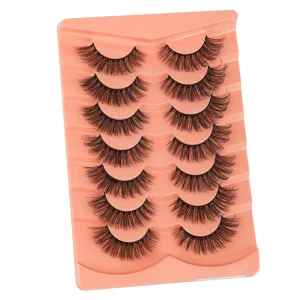 Dramatic Silk Faux Mink Eyelashes Fluffy Full Strip Eyelashes Handmade Natural Style False Eyelashes