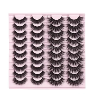 Dramatic Two Styles 3d Natural Long Luxurious Volume Soft Strip Eyelash Packaging Box Russia False Lashes