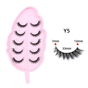 Dramatic Volume Reusable Self adhesive Synthetic Fiber False Eyelashes Long Curling Strip Lashes 3D Style