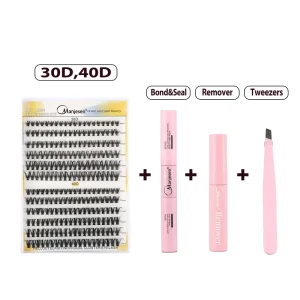 Dramatic Volume Silk Fiber Lash Extensions Thick Fluffy Individual Clusters Waterproof Durable Long Lasting Party Night Glamour