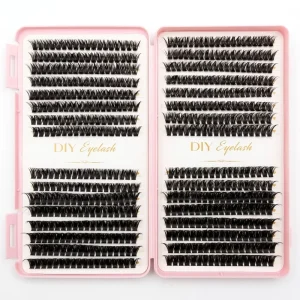Dramatic Wispy Fluffy Lash Clusters Book 32 Rows Full Volume DIY Individual Eyelash Extensions OEM Vendor