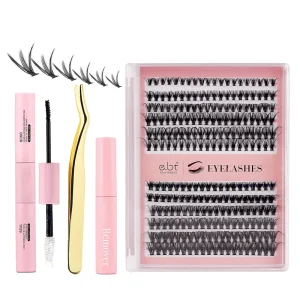 EBT Faux Mink Eyelashes Diy Pre Cut Segmented Lash Extensions Segment Lashes Set With Bond and Seal