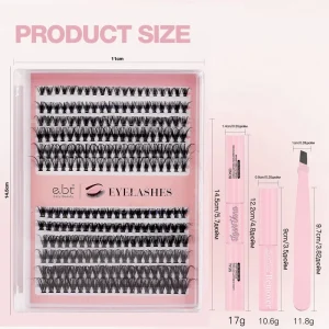 EBT Faux Mink Eyelashes Diy Pre Cut Segmented Lash Extensions Segment Lashes Set With Bond and Seal