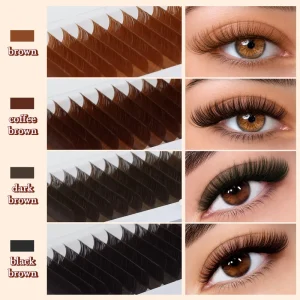 EMEDA 0.07 Mix Brown Color Volume Eyelash Extension Cashmere Velvet Lash Trays Custom Black Brown Mink Lash Extension
