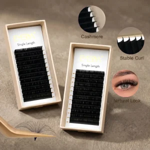 EMEDA Mink Matte Black Velvet Volume Lash Extensions Trays Custom Cashmere Individual Eyelash Extensions Supplies Private Label