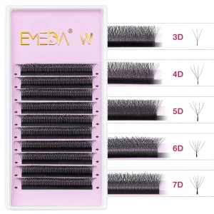 EMEDA Natural Soft Hand Woven 3D 4D 5D 6D V W Shape Premade Volume Fans Automatic Flowering Clover Lashes YY Eyelash Extension