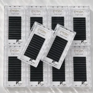 EMEDA Velvet Silk Lash Extension Trays Individual Cashmere False Eyelashes Mink Volume Matte Black Eyelash Extensions