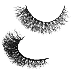 EMEDA Wavy Curly Mink Lashes 3D Fluffy Wool Curl False Eyelashes Natural Wispy Dramatic Volume Eye Lashes for Party Makeup