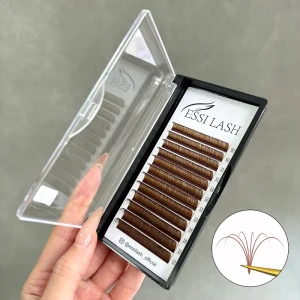 ESSI LASH 0.03 0.05 0.07 J B C CC D DD L LC LD M LU Curl 5 25mm Brown Volume Cashmere Lash Extension Suppliers