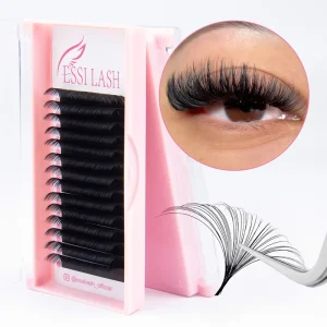 ESSI LASH 0.03 0.05 Dark Matte Black Cashmere Silk Lash Trays Private Label C CC D Curl Korean Pbt Lash Extensions