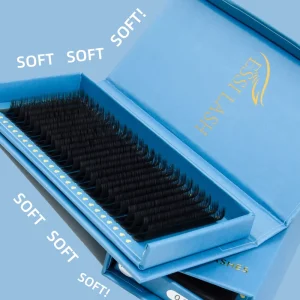 ESSI LASH Customized Curl Dark Matte Black Cashmere Silk Lash Trays Supplies Supper Soft Fluffy Pbt Lash Extensions