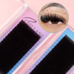 ESSI LASH Faux Mink Velvet Eyelash Extension Trays 7 15mm Mixed Length Lashes Trays For Beginners Training Course